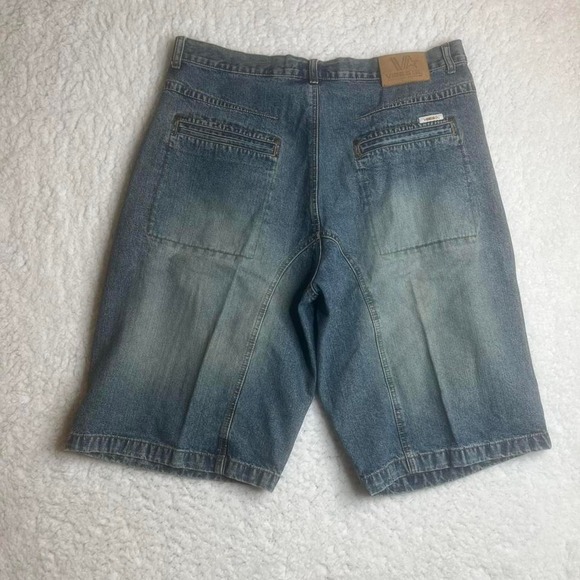 Vibes gl mens blue baggy skater utility jorts criss cross - Picture 1 of 7